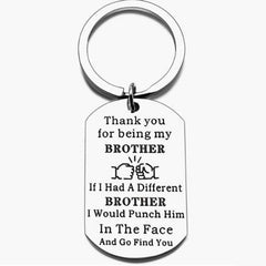 Brother Keychain From Sister - Thank You For Being My Brother - BFF Jewelry