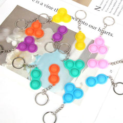 Silicone Fidget Toy Keychain Stress Relief Key Ring Purse Bag Car Key
