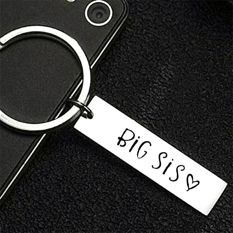 Sister Keychain Vintage Stainless Steel Bag Key Chain Ornament