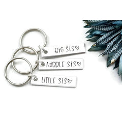 Sister Keychain Vintage Stainless Steel Bag Key Chain Ornament