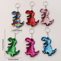 Mermaid Glitter Dino Keychain Women Car Bag Accessory Key Ring