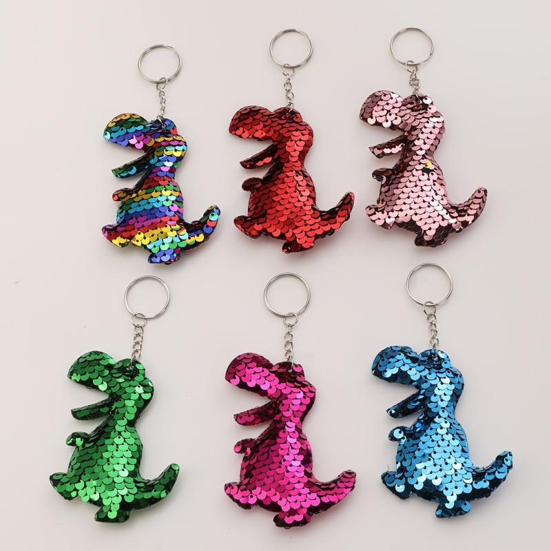 Mermaid Glitter Dino Keychain Women Car Bag Accessory Key Ring