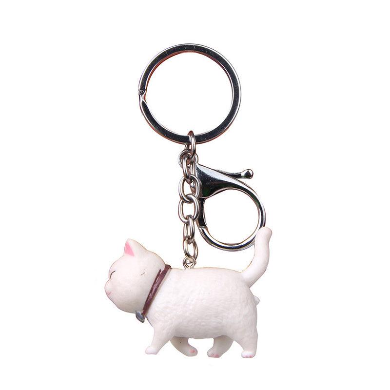 Resin Cat Keychain 3D Boyfriend Present for Car Backpack Lanyard Keyring