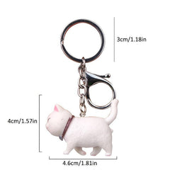 Resin Cat Keychain 3D Boyfriend Present for Car Backpack Lanyard Keyring