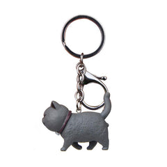 Resin Cat Keychain 3D Boyfriend Present for Car Backpack Lanyard Keyring