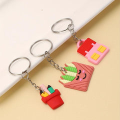 18pcs Children's PVC Keychain Soft Rubber Pendant Cartoon Bag Accessories