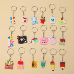 18pcs Children's PVC Keychain Soft Rubber Pendant Cartoon Bag Accessories