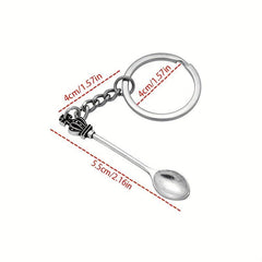 Snuff Spice Spoon Keychain Mini Teaspoon Pendant Keyring