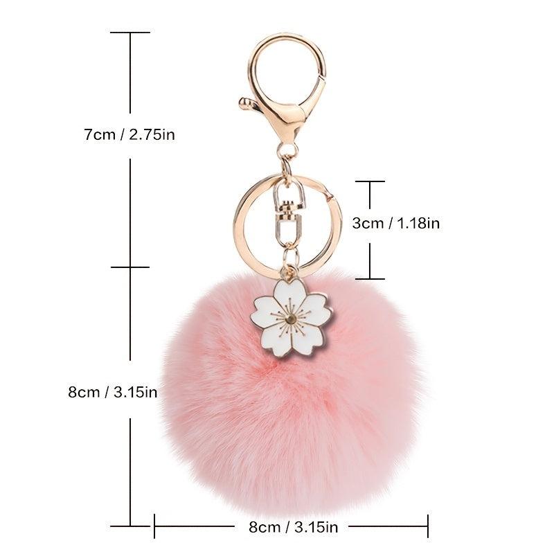 Fur Ball Keychain Bag Charm Keyring