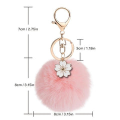 Fur Ball Keychain Bag Charm Keyring