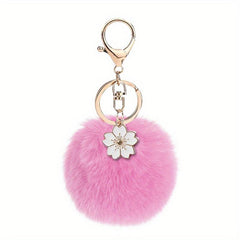 Fur Ball Keychain Bag Charm Keyring