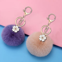Fur Ball Keychain Bag Charm Keyring