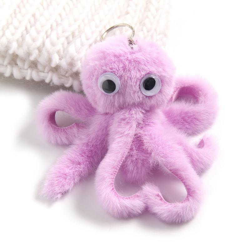 Octopus Rex Rabbit Silver Keychain Funny Animal Ornament