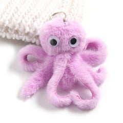 Octopus Rex Rabbit Silver Keychain Funny Animal Ornament