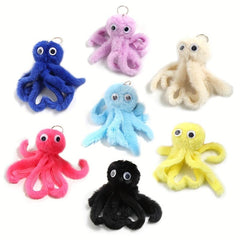 Octopus Rex Rabbit Silver Keychain Funny Animal Ornament