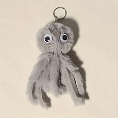 Octopus Rex Rabbit Silver Keychain Funny Animal Ornament