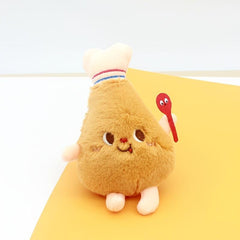 Fluffy Fast Food Plush Keychain Chubby PP Chicken Legs Burger Bread Doll