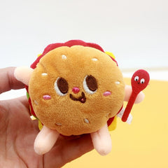 Fluffy Fast Food Plush Keychain Chubby PP Chicken Legs Burger Bread Doll