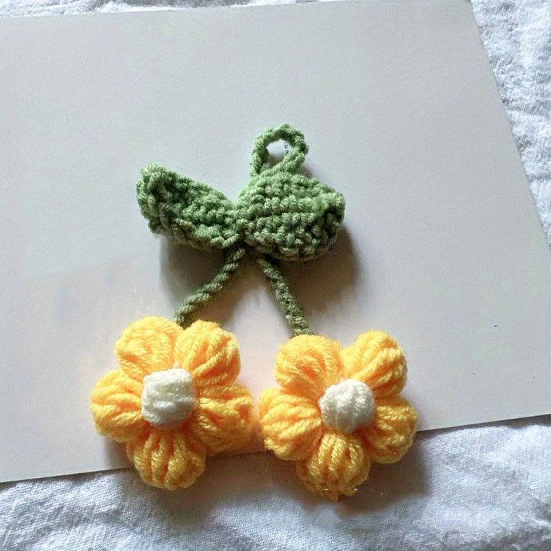 Flower Charm Keychain Knitwear Keyring Bag Accessory Phone Ornament