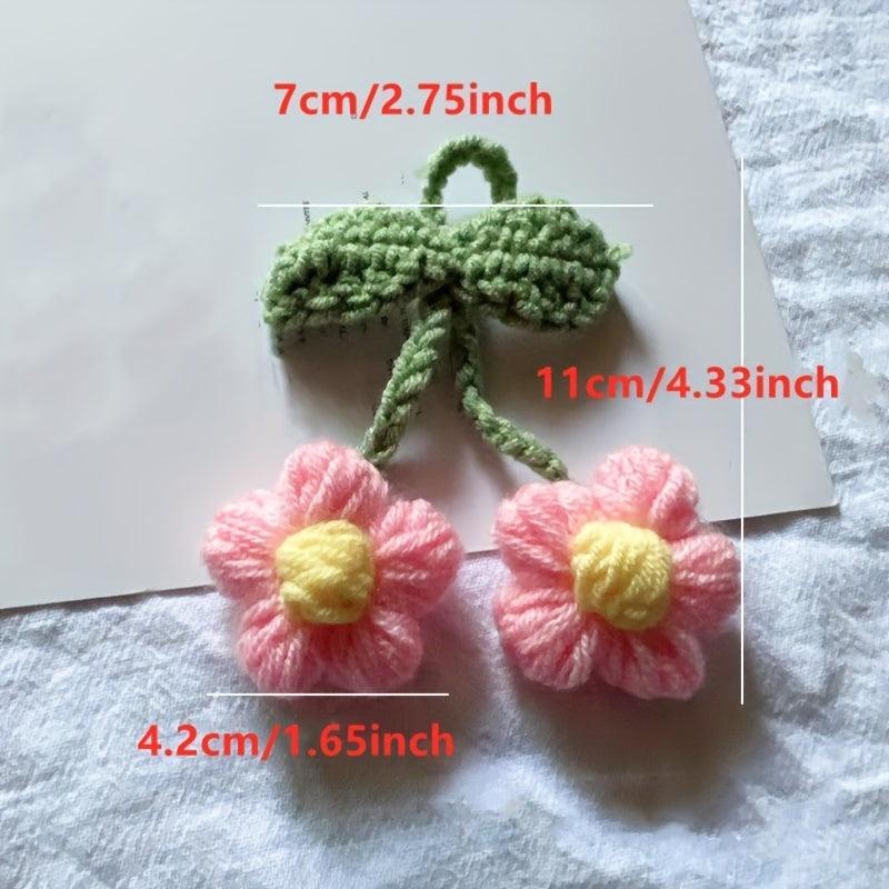 Flower Charm Keychain Knitwear Keyring Bag Accessory Phone Ornament