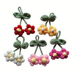 Flower Charm Keychain Knitwear Keyring Bag Accessory Phone Ornament