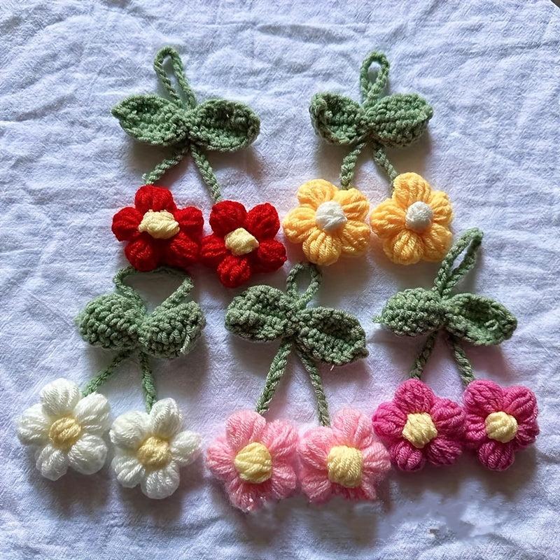 Flower Charm Keychain Knitwear Keyring Bag Accessory Phone Ornament