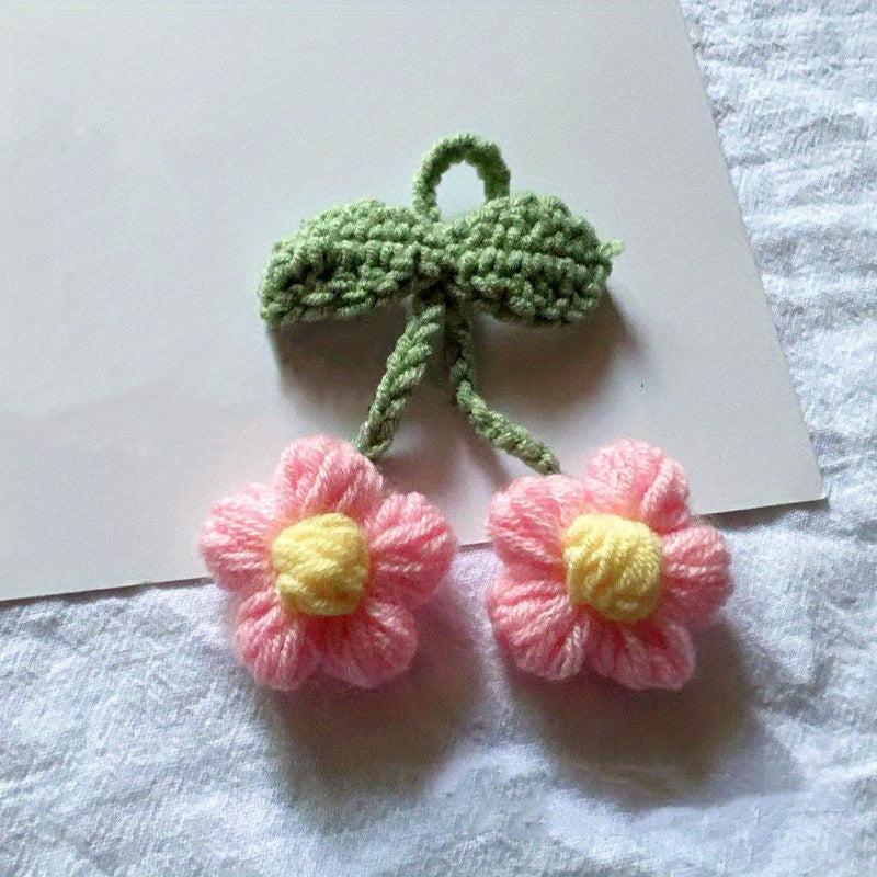 Flower Charm Keychain Knitwear Keyring Bag Accessory Phone Ornament