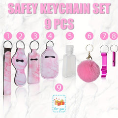 8-Piece Set Women's Self Defense Keychain & Whistle Gift Set