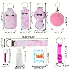 8-Piece Set Women's Self Defense Keychain & Whistle Gift Set