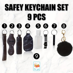 8-Piece Set Women's Self Defense Keychain & Whistle Gift Set