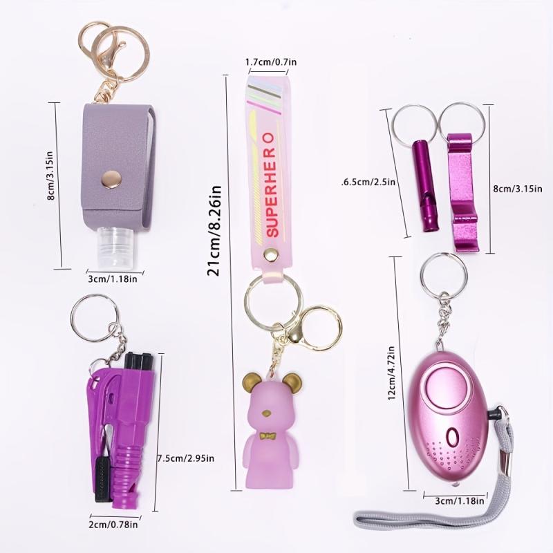 Safety Keychain Set: Alarm, Breaker, Opener