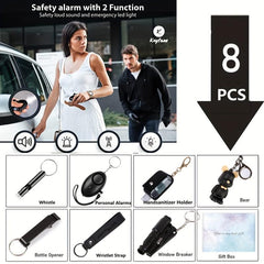 Safety Keychain Set: Alarm, Breaker, Opener