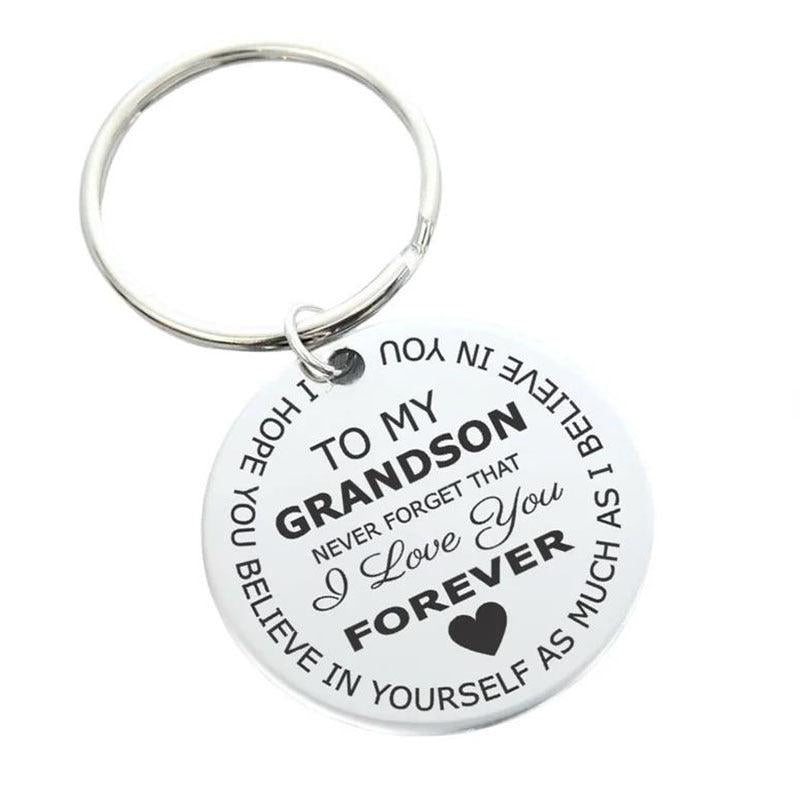 Grandson Believe In Yourself Key Chain Gift Ornament Bag Purse Charm Accessories
