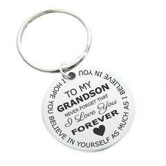 Grandson Believe In Yourself Key Chain Gift Ornament Bag Purse Charm Accessories