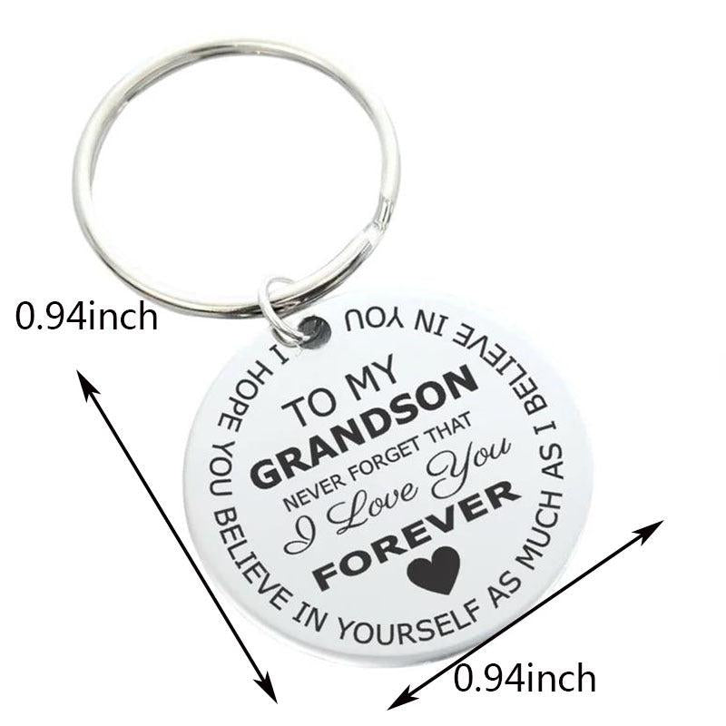 Grandson Believe In Yourself Key Chain Gift Ornament Bag Purse Charm Accessories