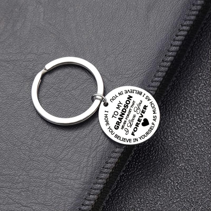 Grandson Believe In Yourself Key Chain Gift Ornament Bag Purse Charm Accessories
