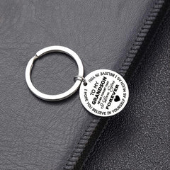 Grandson Believe In Yourself Key Chain Gift Ornament Bag Purse Charm Accessories