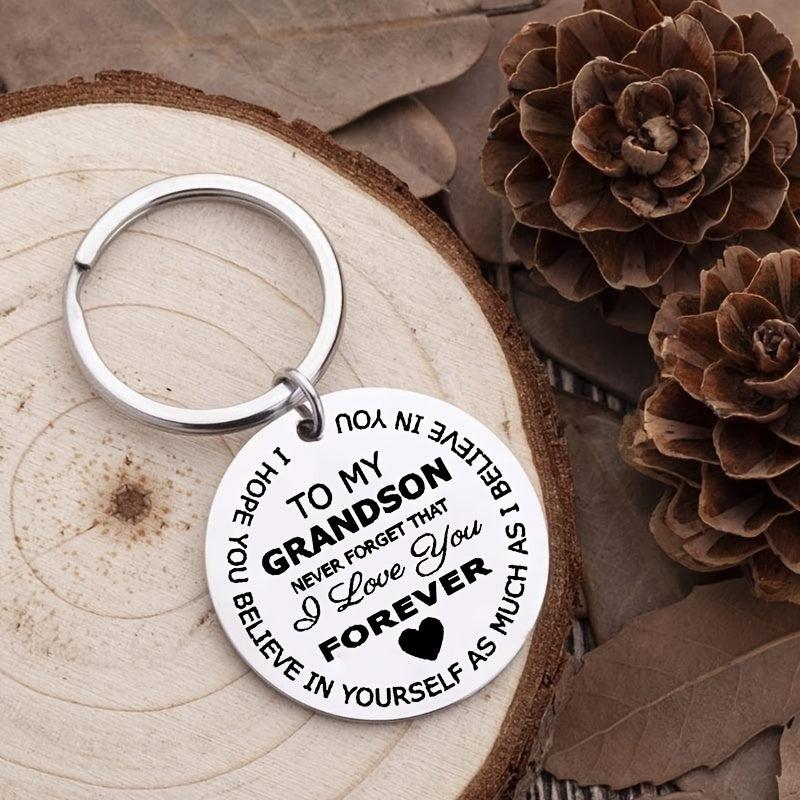 Grandson Believe In Yourself Key Chain Gift Ornament Bag Purse Charm Accessories
