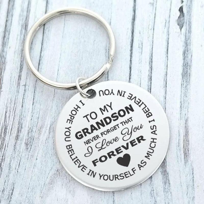 Grandson Believe In Yourself Key Chain Gift Ornament Bag Purse Charm Accessories