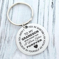 Grandson Believe In Yourself Key Chain Gift Ornament Bag Purse Charm Accessories