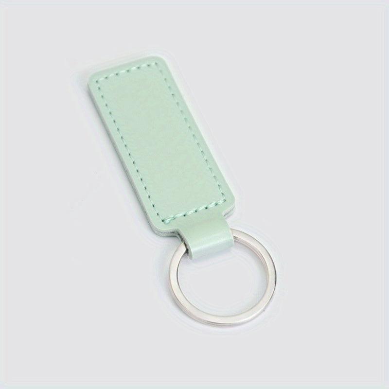 Solid PU Leather Macaroon Keychain Charm Gift