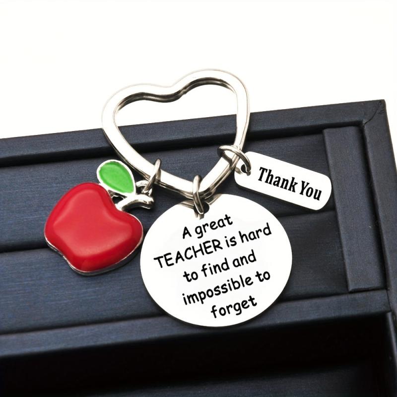 GREAT TEACHER Keychain Appreciation Gift Metal Key Ring Graduation Teacher's