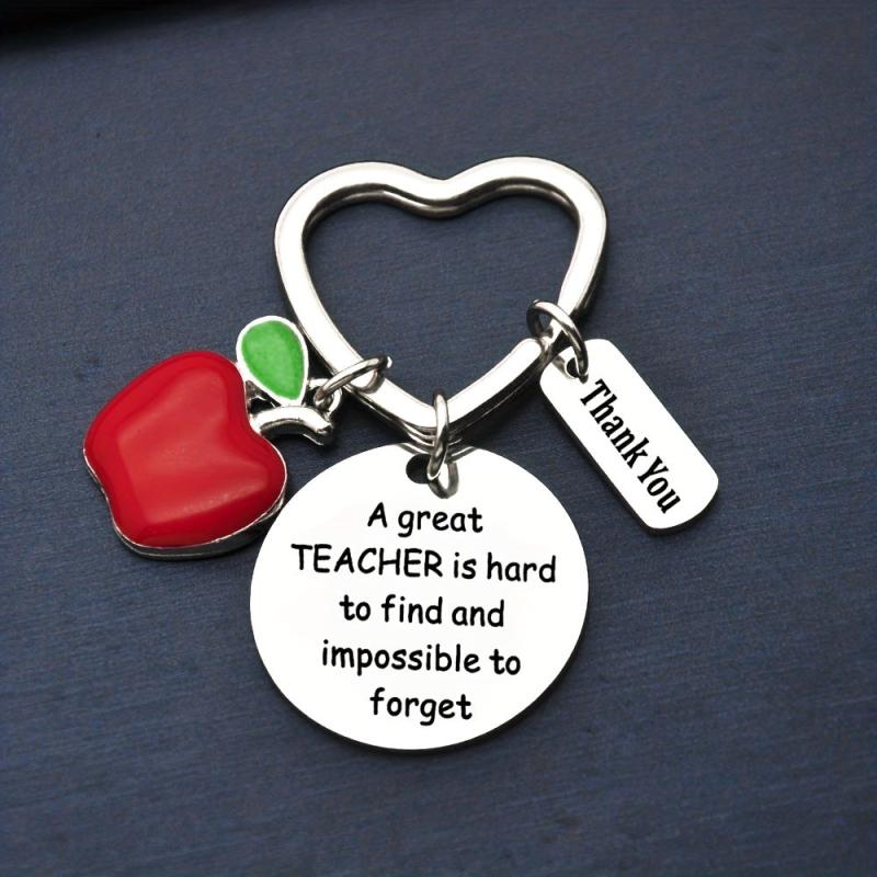 GREAT TEACHER Keychain Appreciation Gift Metal Key Ring Graduation Teacher's