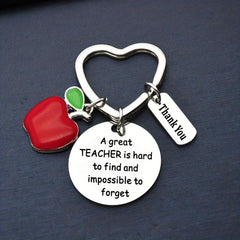 GREAT TEACHER Keychain Appreciation Gift Metal Key Ring Graduation Teacher's