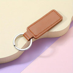 Vintage PU Leather Keychain Sublimation Blank Key Ring Pendant