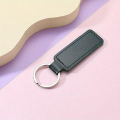 Vintage PU Leather Keychain Sublimation Blank Key Ring Pendant