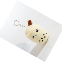 Cartoon Bubble Milk Tea Keychain Toy Doll Pendant Purse Charm