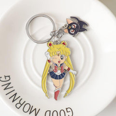 Anime Figure Charm Keychain Rhinestone Key Ring Bag Accessory