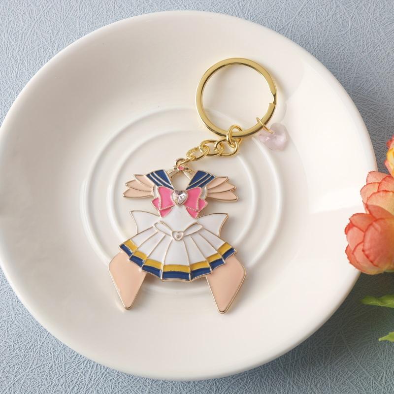 Anime Figure Charm Keychain Rhinestone Key Ring Bag Accessory