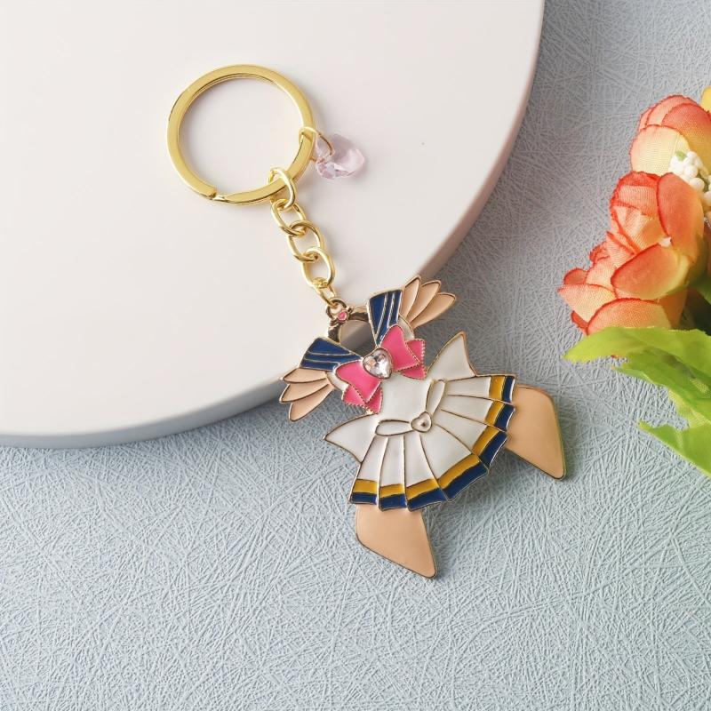 Anime Figure Charm Keychain Rhinestone Key Ring Bag Accessory